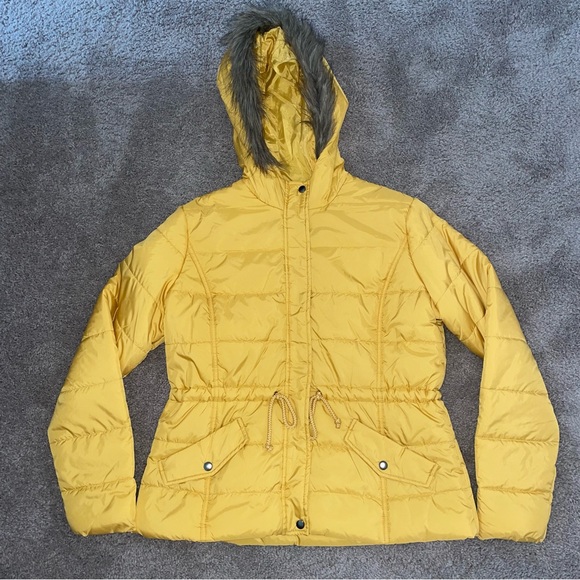 Arizona Jeans Puffer Coat Yellow & Red Duo XL - Picture 4 of 9